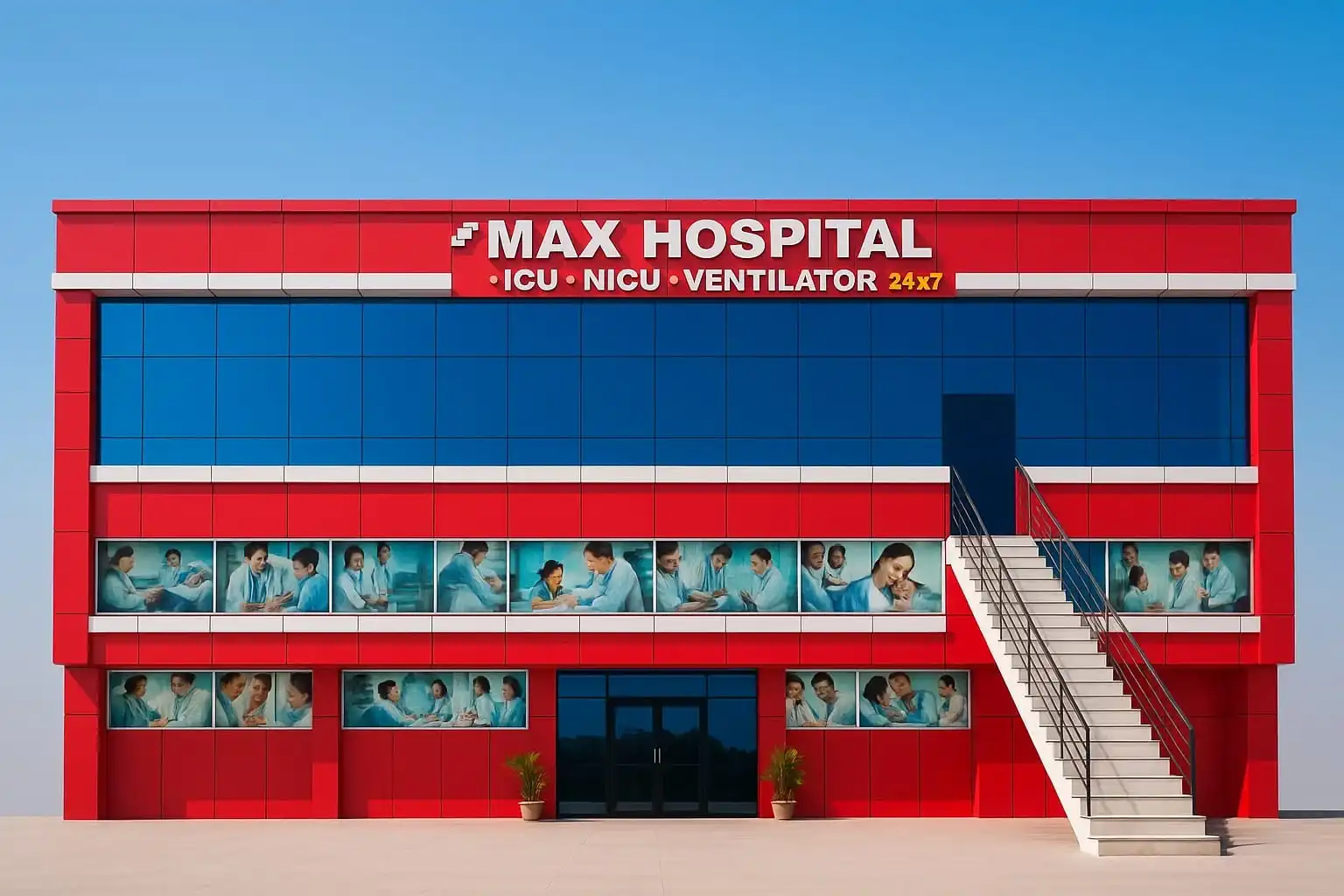 Outside view of THE MAX HOSPITAL Raebareli